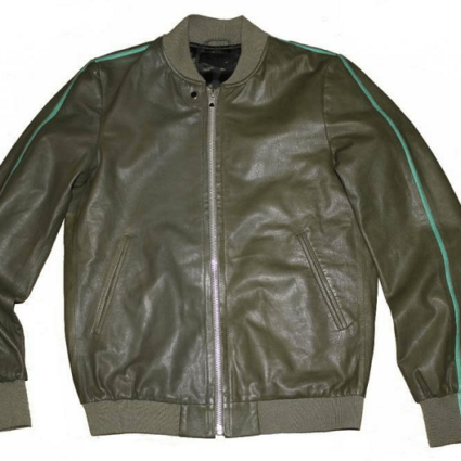 Mens Diesel Linsert Green Leather Jacket