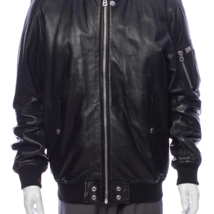 Diesel Long Sleeve Black Leather Jacket