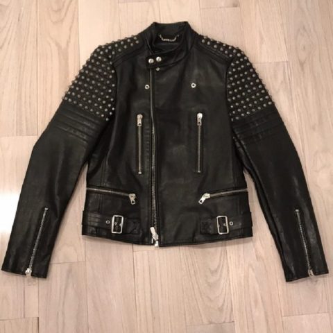 Mens Diesel Black Gold Leather Jacket