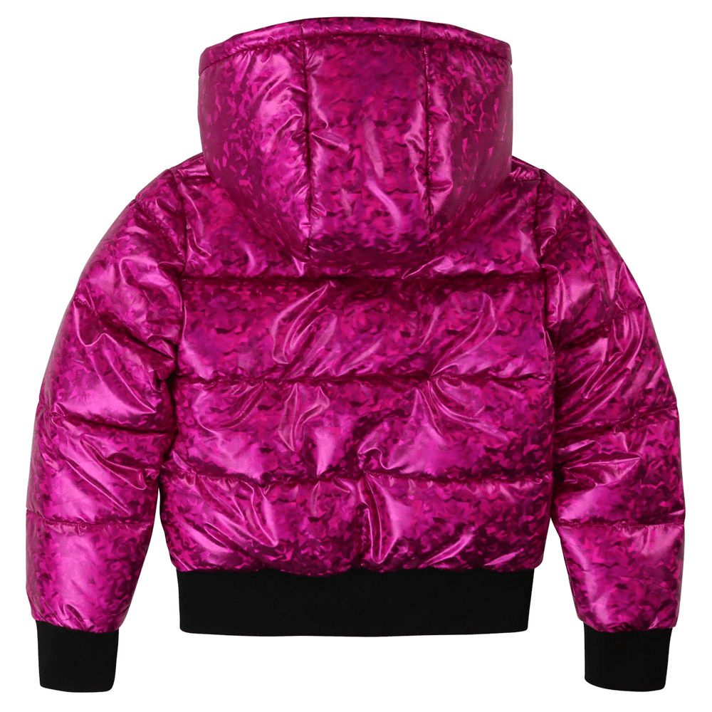 Womens Holographic Fuchsia Dkny Girls Pink Puffer Coat - A2 Jackets