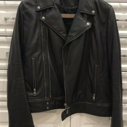 Dolce Gabbana Mens Black Leather Jacket