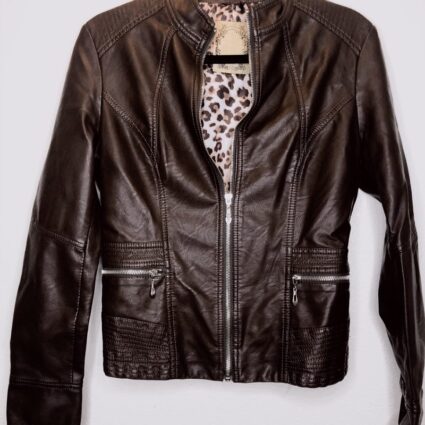 Downtown Coalition Brand Brown Faux Leather Jacket