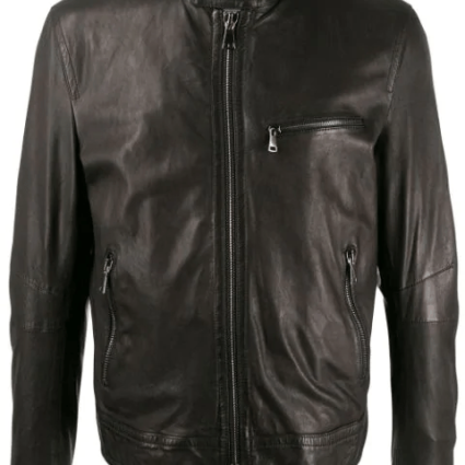 Mens Drome Zip-front Leather Jacket