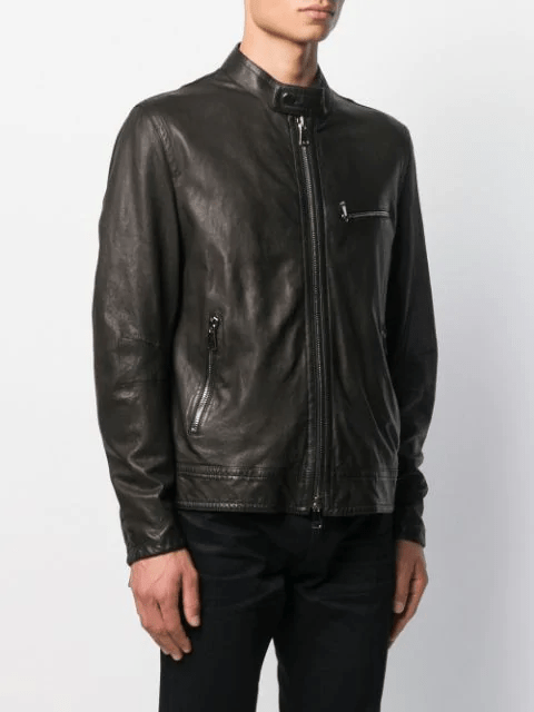 Mens Drome Zip-front Leather Jacket - A2 Jackets
