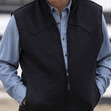 Mens Dutton Black Style Cotton Vest