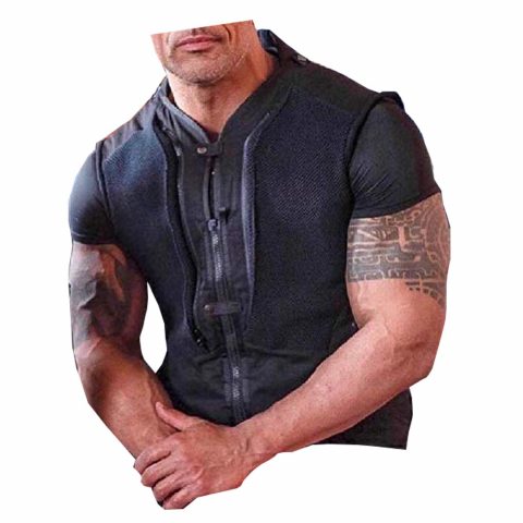 New Fast & Furious Presents Hobbs & Shaw Rock Black Leather Vest