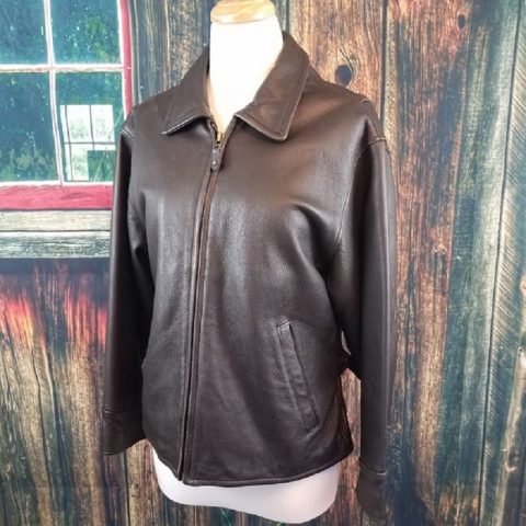 Eddie Bauer Brown Motorcycle Leather Jacket
