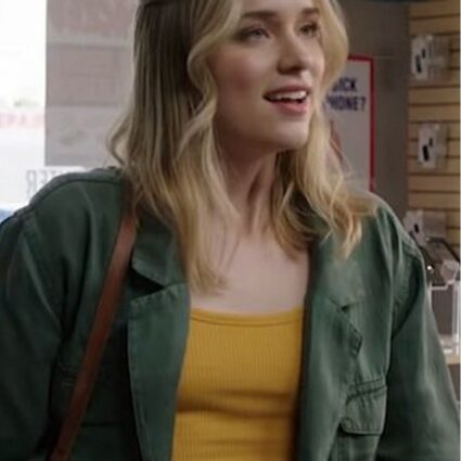 Elizabeth Lail Countdown Military Green Coat