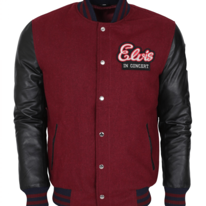 Mens Concert Elvis Presley Wool Leather Jacket