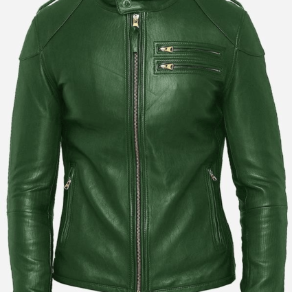 Men's Emerald Green Style Leather Jacket