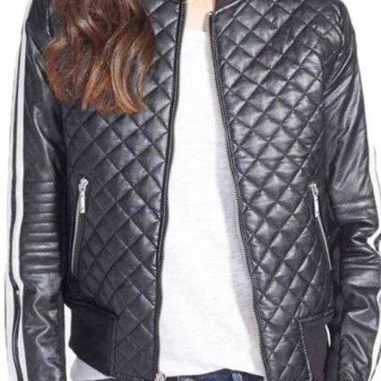 Emily Fields Pretty Little Liars Quilted Black Leather Jacket