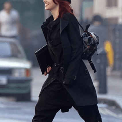 Cruella 2021 Emma Stone Black Trench Cotton Coat