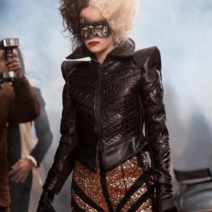 Cruella de Vil Emma Stone Womens Black Leather Jacket