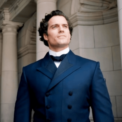 Enola Holmes Henry Cavill Sherlock Blue Wool Coat