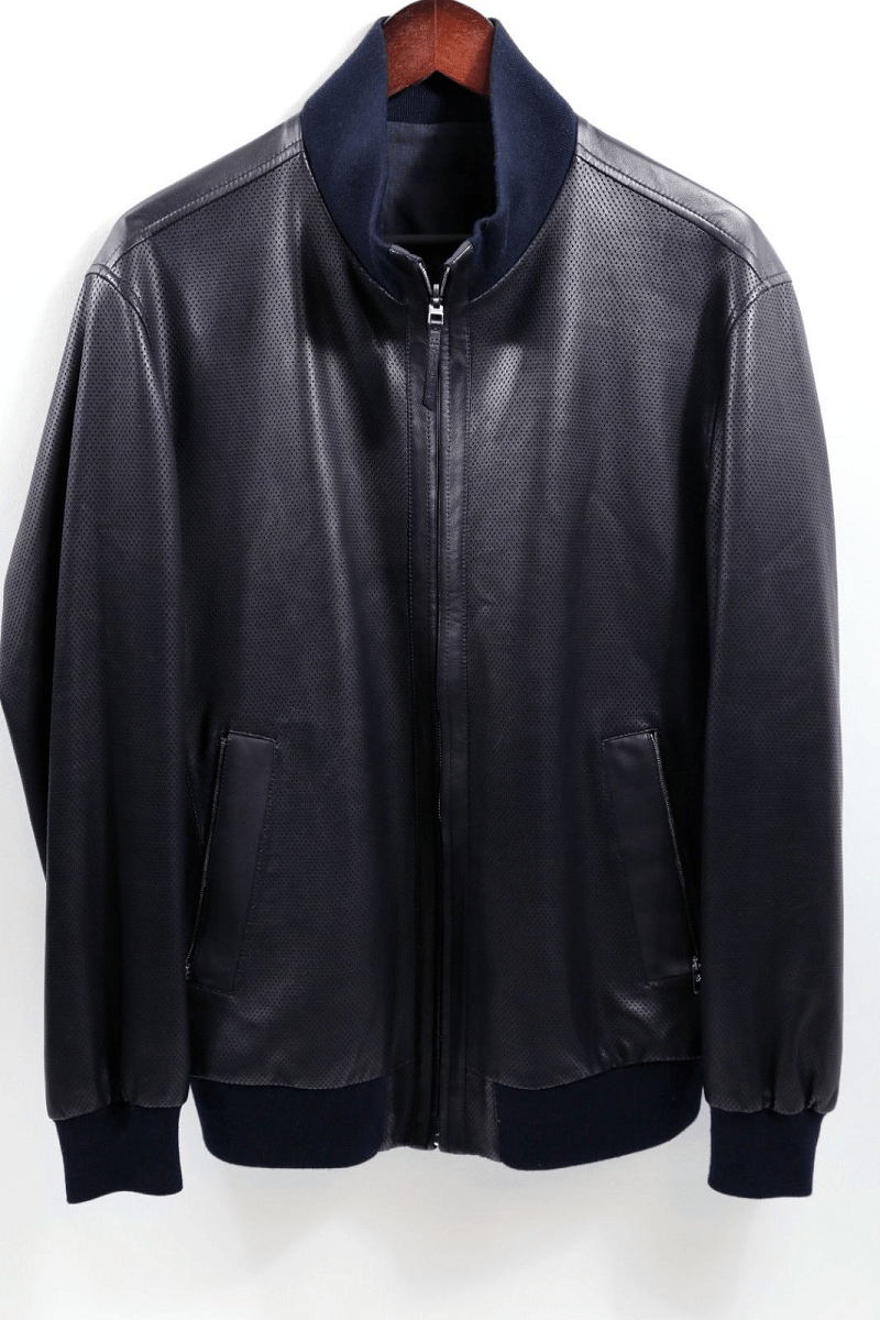 Mens Ermenegildo Zegna Bomber Leather Jacket - A2 Jackets