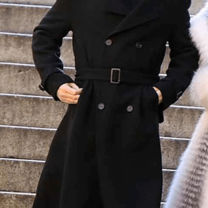 Ewan Mcgregor Halston 2021 Black Double-breasted Wool Coat