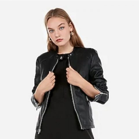 Express Black Faux Leather Jacket