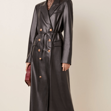 Elizabeth Gillies Dynasty S03 Leather Fallon Carrington Coat