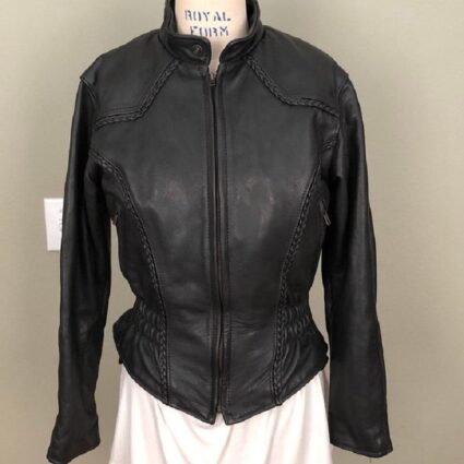 Womens Vintage Fashions Rose Leather Jacket