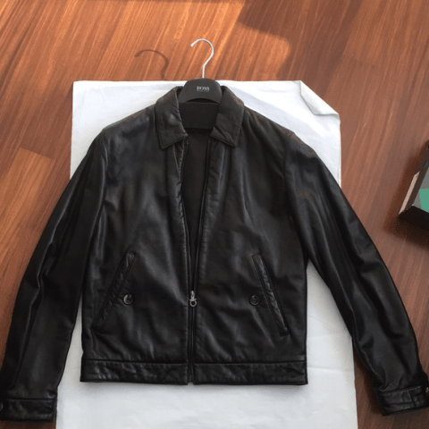 Salvatore Ferragamo Mens Black Leather Jacket
