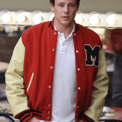 Finn Hudson Mens Cory Monteith Glee Letterman Jacket