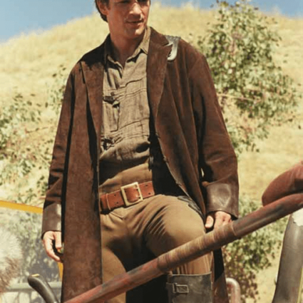 Mens Malcolm Reynolds Firefly Brown TV series Suede Leather Coat