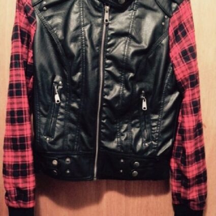 Womens Flannel Leather Jacket