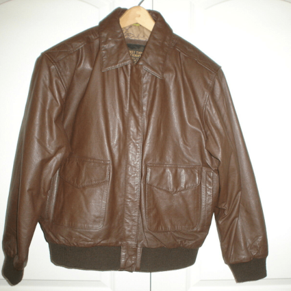 Mens Flyers Brown Aviator Leather Jacket