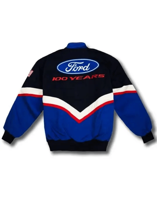 Ford Motor Racing Blue Vintage Leather Jacket - A2 Jackets