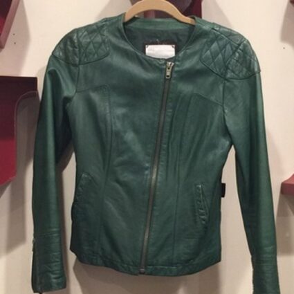 Womens Forest Green Leather Jacket