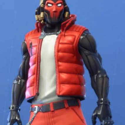 Mens Fortnite Grind Video Game Red Puffer Vest