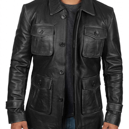Mens Atlanta Four Button Pocket Leather Jacket