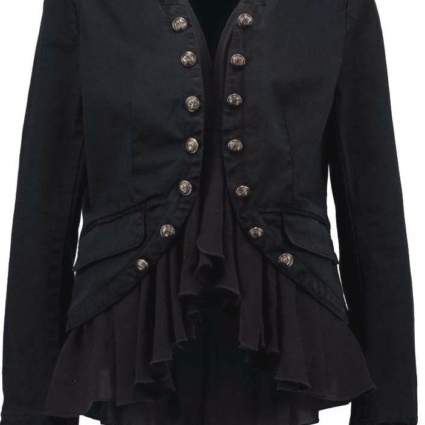 Womens Romantic Ruffle Free People Black Jacket
