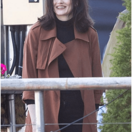 Womens Eva Green French Actress Brown Cotton Coat