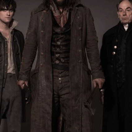 Mens Jason Momoa Frontier Leather Trench Coat