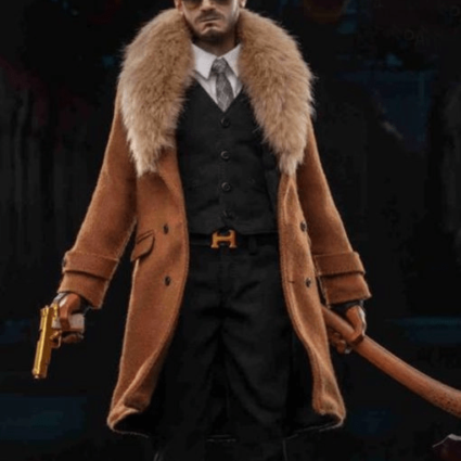 Mens Spade David Gangsters Kingdom Brown Fur Trench Coat