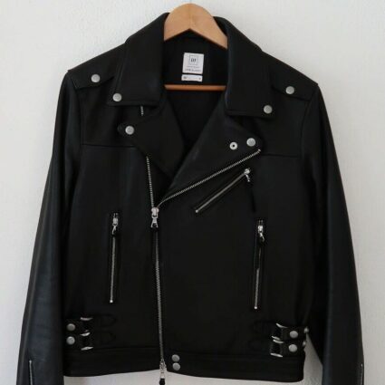 Mens John Elliott Gap Biker Leather Jacket