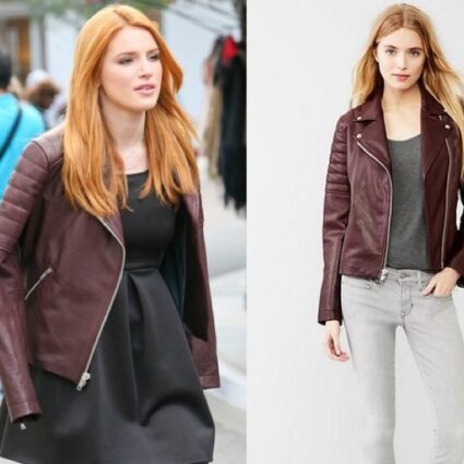 Gap Oxblood Moto Leather Jacket