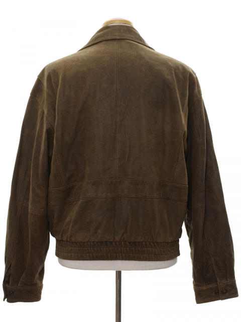 Mens Georgetown Brown Bomber Leather Jacket - A2 Jackets
