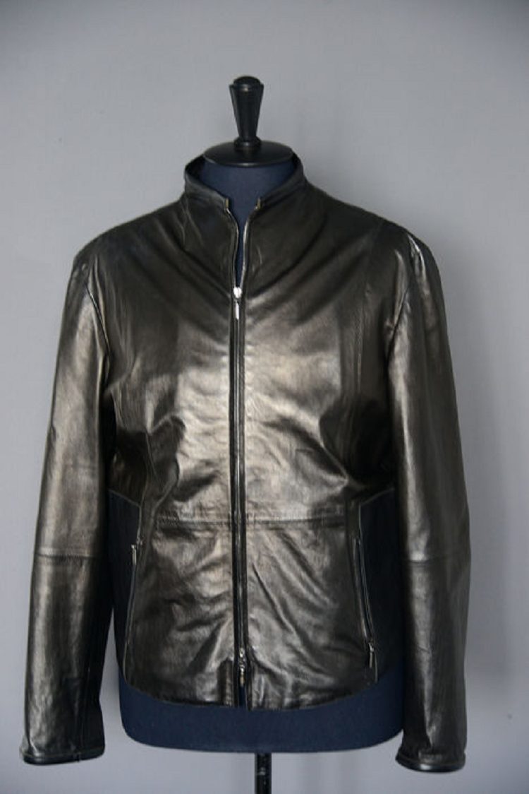 Giorgio Armani Black Leather Jacket - A2 Jackets
