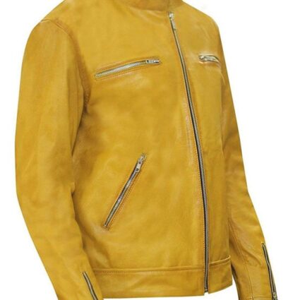 Dirk Gentlys Detective Samuel Barnett Yellow Leather Jacket
