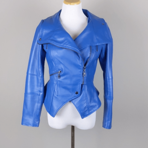 Gili Qvc Peplum Motorcycle Leather Jacket