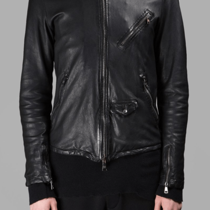 Mens Giorgio Brato Black Leather Jacket