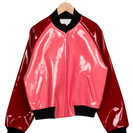 Girl Comme Des Garçons Faux Patent Leather Jacket