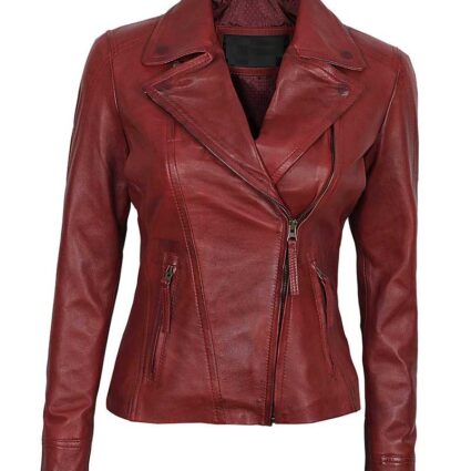 Girls Fitted Double Zippered Leather Jacket