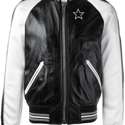 Mens Givenchy Monochrome Bomber Leather Jacket