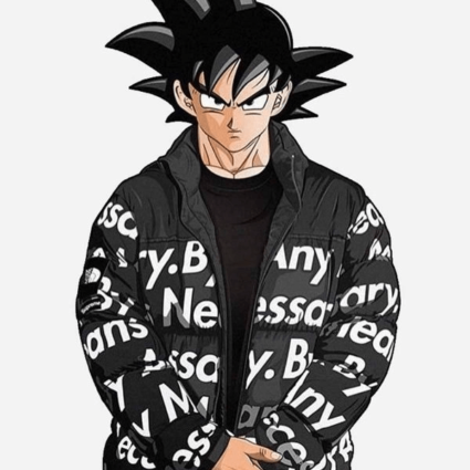 Mens Goku Dragon Ball Z Drip Puffer Jacket
