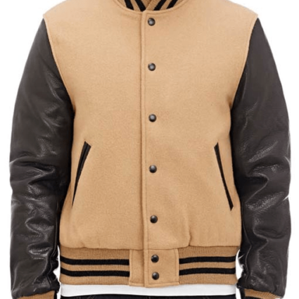 Golden Bear Tan And Brown Varsity Jacket