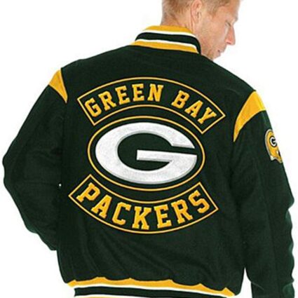 Mens Fashion Green Bay Packers NFL Wool Jacket