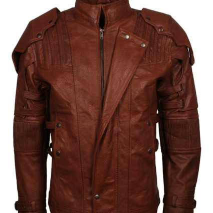 Guardians Galaxy Brown Cosplay Biker Leather Jacket